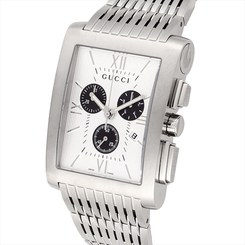グッチ GUCCI メンズ腕時計 YA086319 Gﾒﾄﾛ ホワイト/ブラック: 腕時計｜ブランドショップハピネス