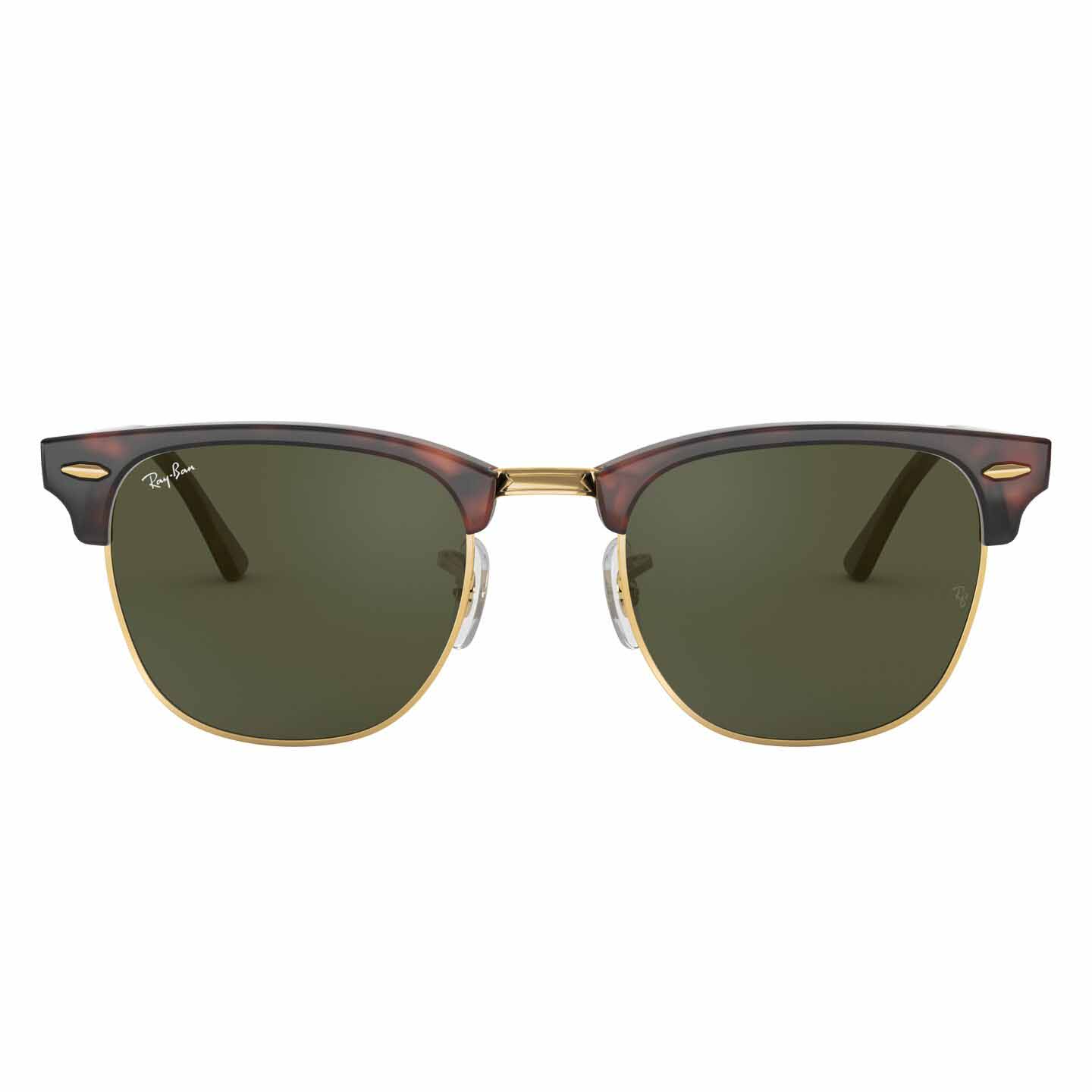 Co Ray-Ban TOX Sunglasses CLUBMASTER RB3016 W0366 51 MOCK TORTOISE ON ARISTA/G-15 GREEN