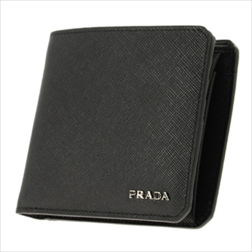 PRADA プラダ 二つ折り財布 2M0738 ブラック(ブラック): 財布・コインケース｜ブランドショップハピネス