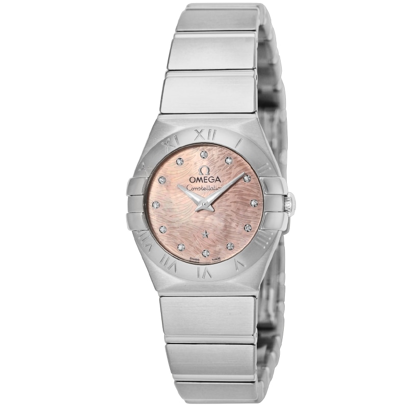オメガ OMEGA レディース腕時計 コンステレーション 12310246057002 ライトコーラルパール: 腕時計｜ブランドショップハピネス