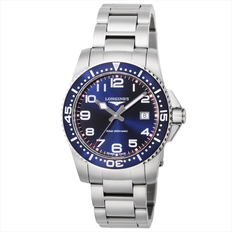 ロンジン LONGINES メンズ腕時計 L3.689.4.03.6 ハイドロコンクエスト ブルー: 腕時計｜ブランドショップハピネス