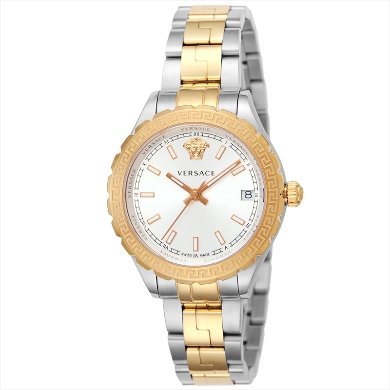 ヴェルサーチ VERSACE レディース腕時計 HELLENYIUM V12030015 シルバーXｲｴﾛｰｺﾞｰﾙﾄﾞ: 腕時計｜ブランド