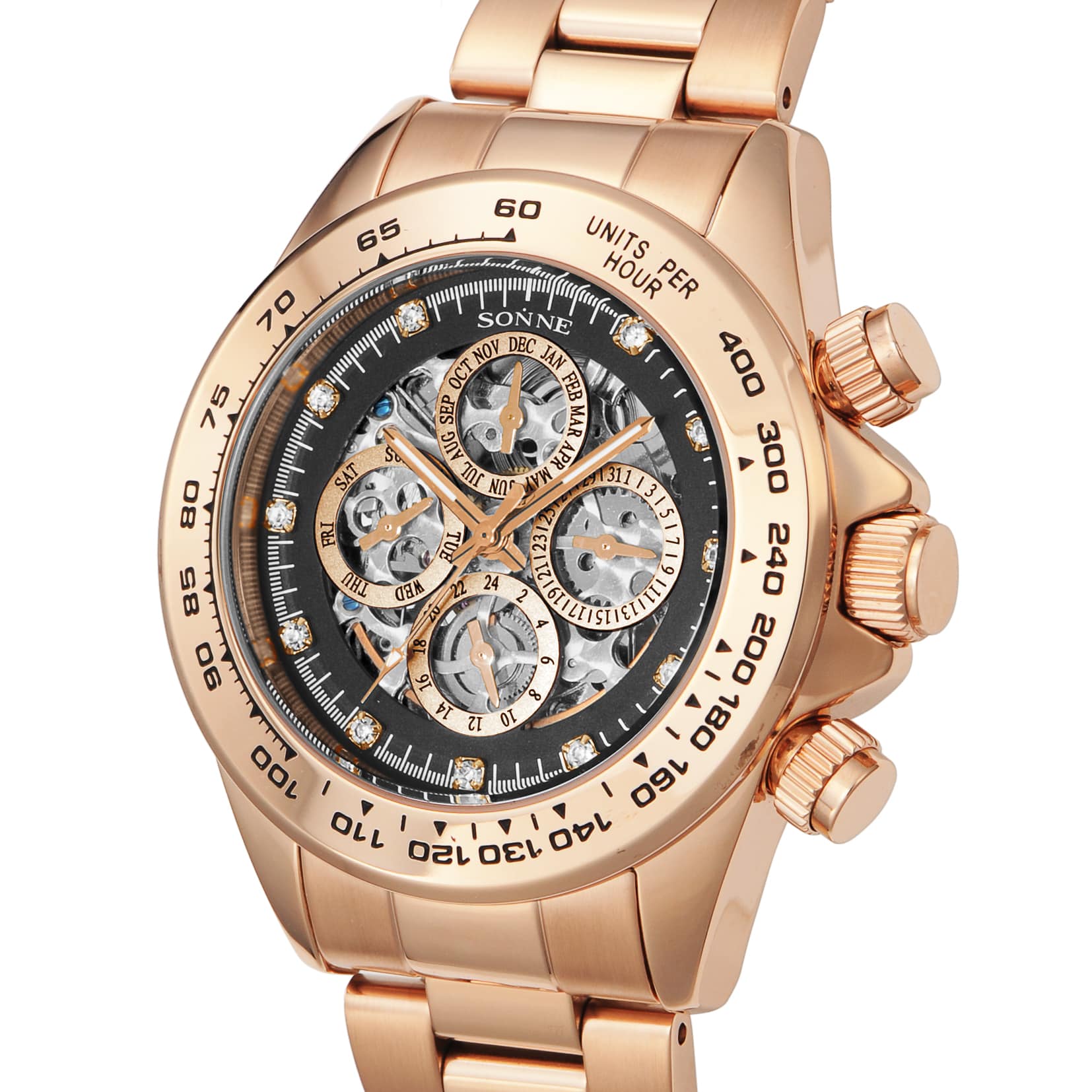 SONNE ゾンネ 腕時計 S159ブレス スケルトン S159PGB: 腕時計｜ブランドショップハピネス