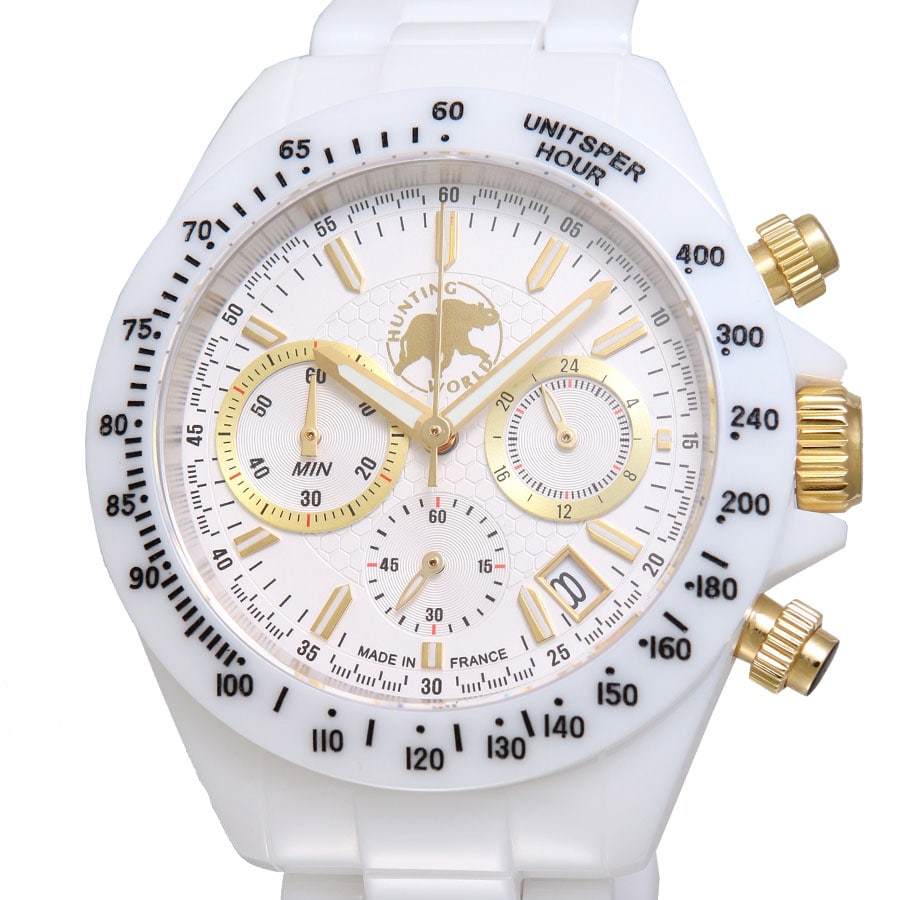 HUNTING WORLD ハンティングワールド 腕時計 メンズ エレガント・エレファント ホワイト HW408YWH(ホワイト): 腕時計