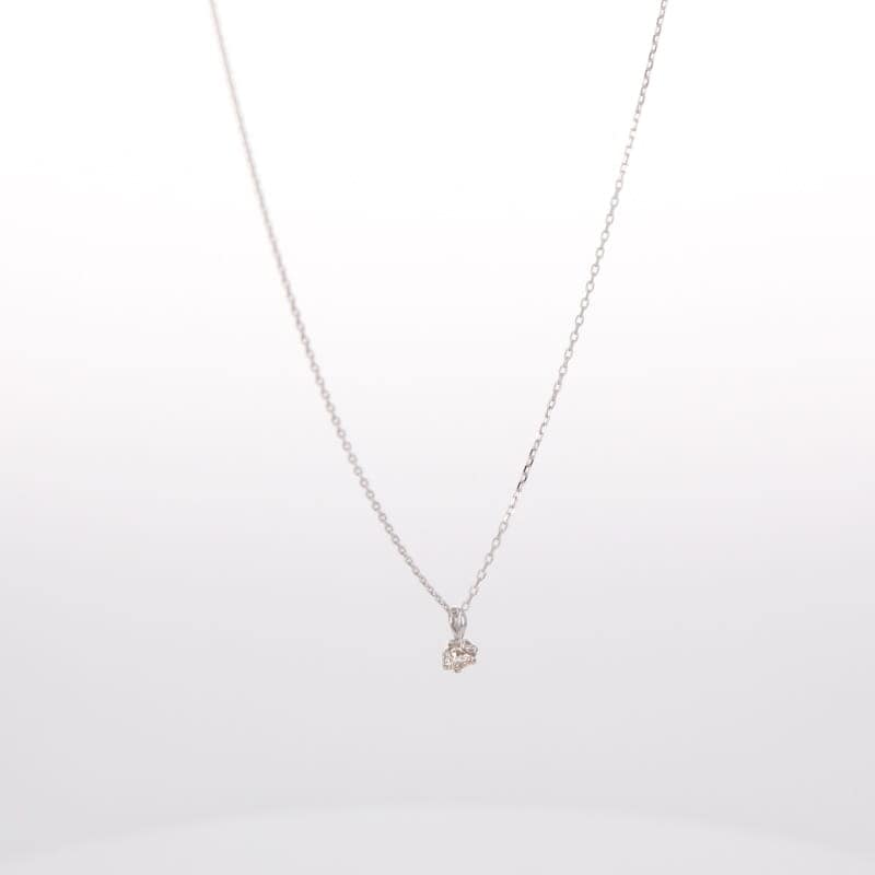 【 シンプルダイヤモンド 】 K10 ホワイトゴールド WG 0.1ct ダイヤモンド ネックレス