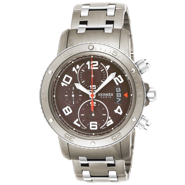 HERMES エルメス メンズ 腕時計 クリッパークロノメカニック ブラウン CP2.941.435.4963: 腕時計｜ブランドショップハピネス