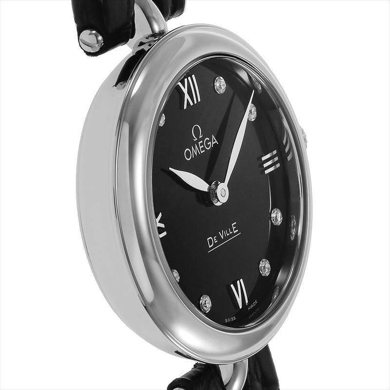 オメガ OMEGA 腕時計 レディース De Ville Prestige Dewdrop デ・ヴィル プレステージ デュードロップ  ブラック 424.13.27.60.51.001