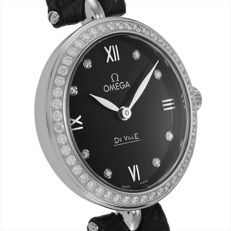 オメガ OMEGA 腕時計 レディース De Ville Prestige Dewdrop デ・ヴィル プレステージ デュードロップ ブラック 424.18.27.60.51.001