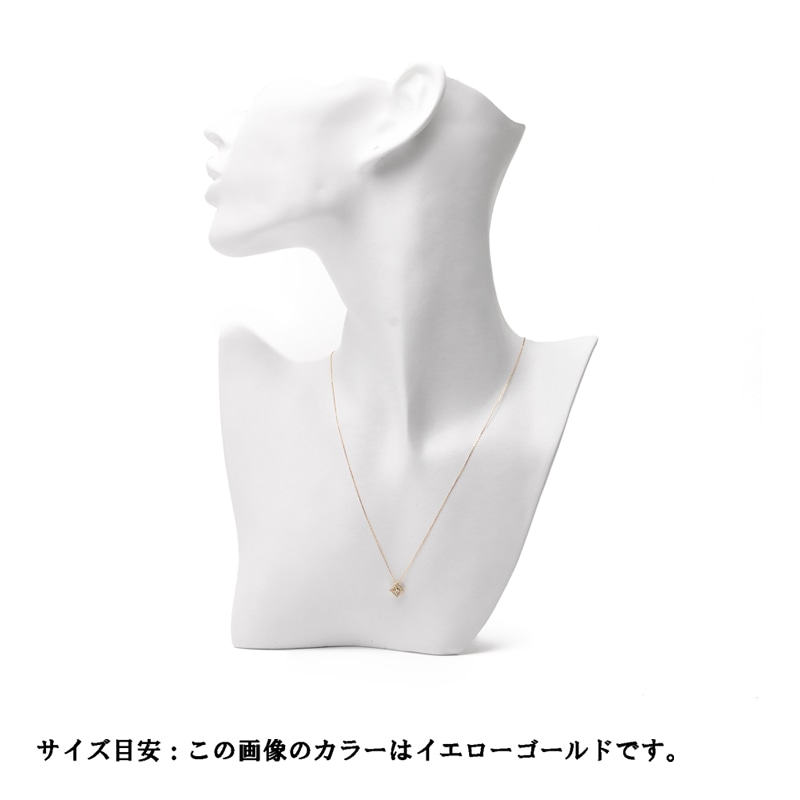 【 ハッピーキャンドル 】 K18 ホワイトゴールド WG 0.12ct ダイヤモンド ネックレス