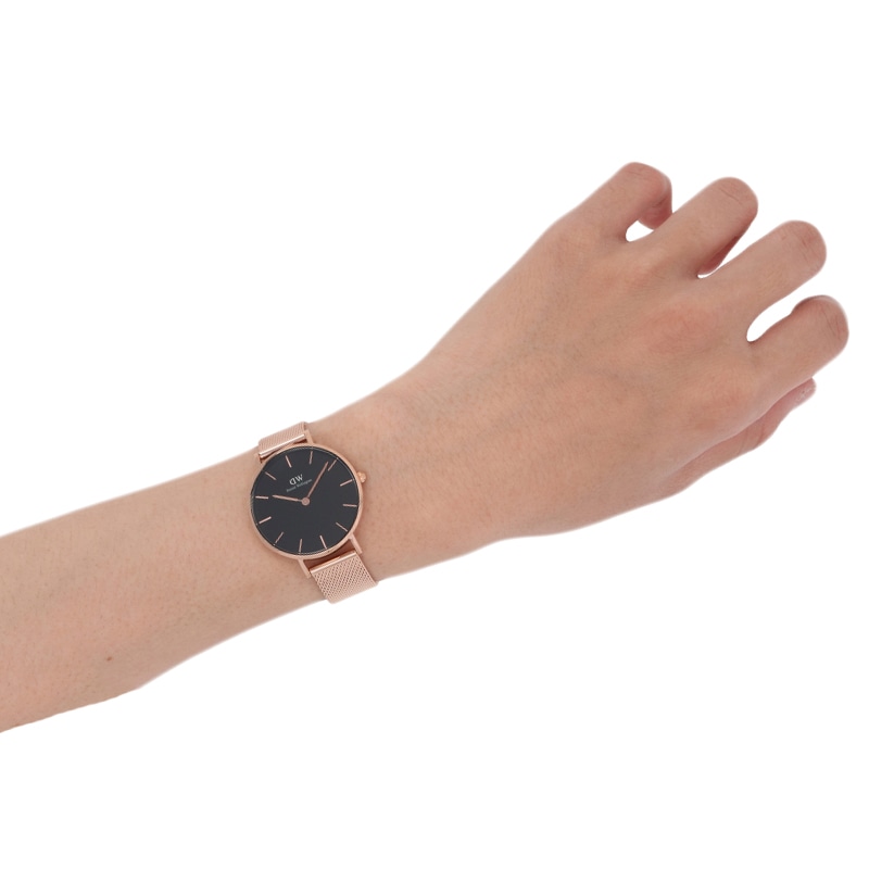 ダニエル ウェリントン DANIEL WELLINGTON 腕時計 バングル セット レディース Petite Melrose DW00700002 ブラック/ピンクゴールド