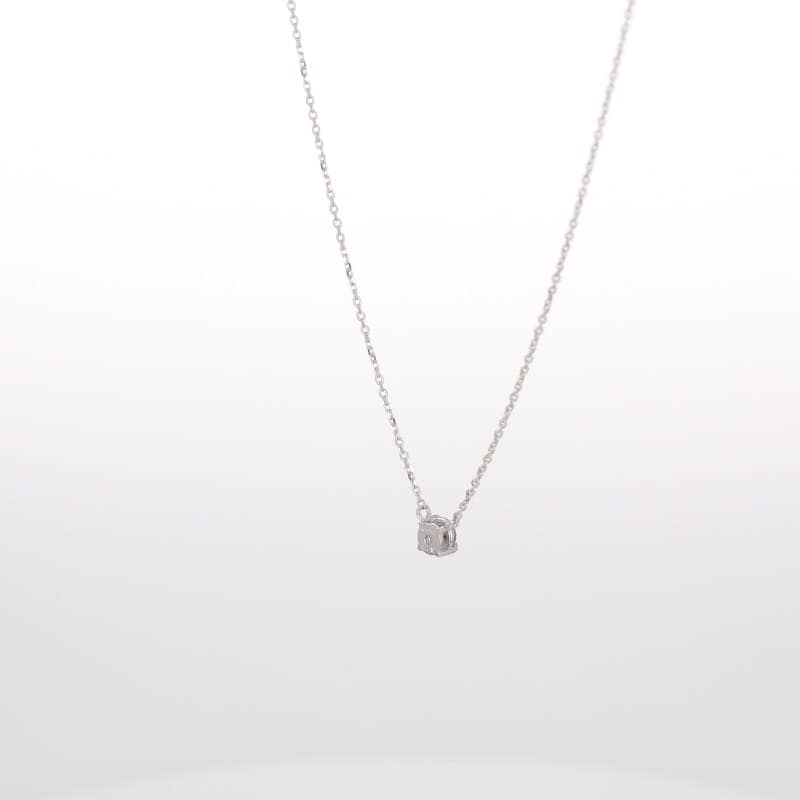 【 シンプルダイヤモンド 】 K10 ホワイトゴールド WG 0.1ct ダイヤモンド ネックレス