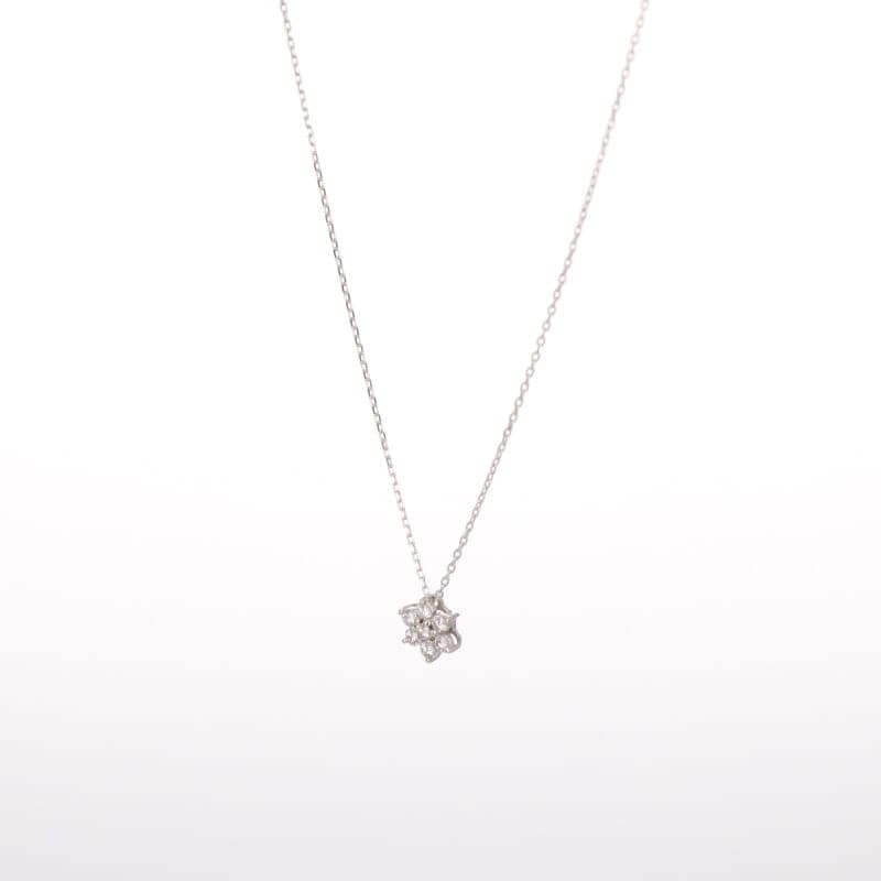 【 ジュエリー 】 K18 ホワイトゴールド WG 0.1ct ダイヤモンド ネックレス
