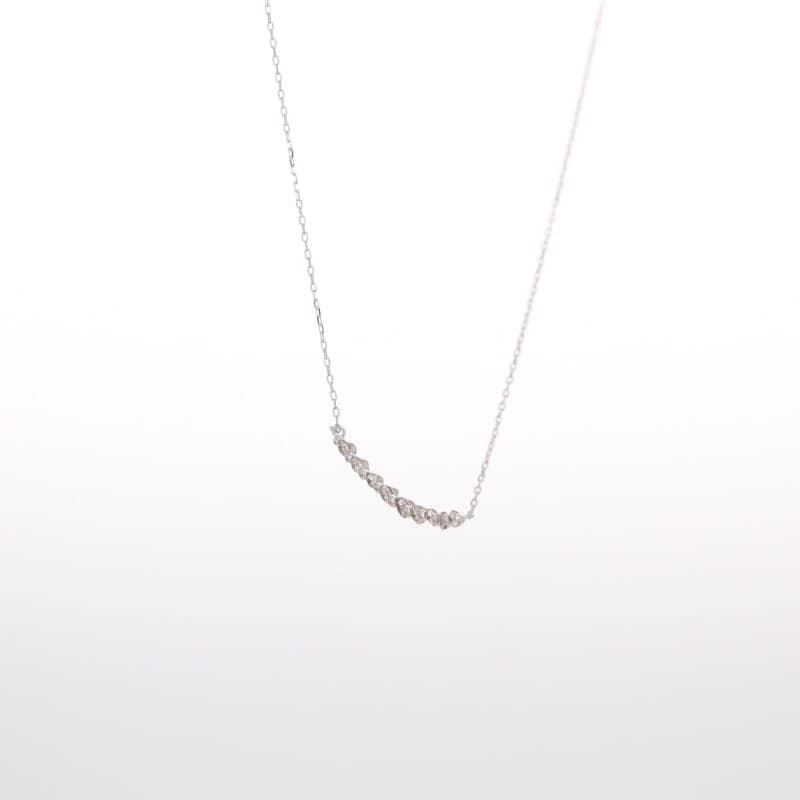 【 シンプルダイヤモンド 】 K18 ホワイトゴールド WG 0.2ct ダイヤモンド ネックレス