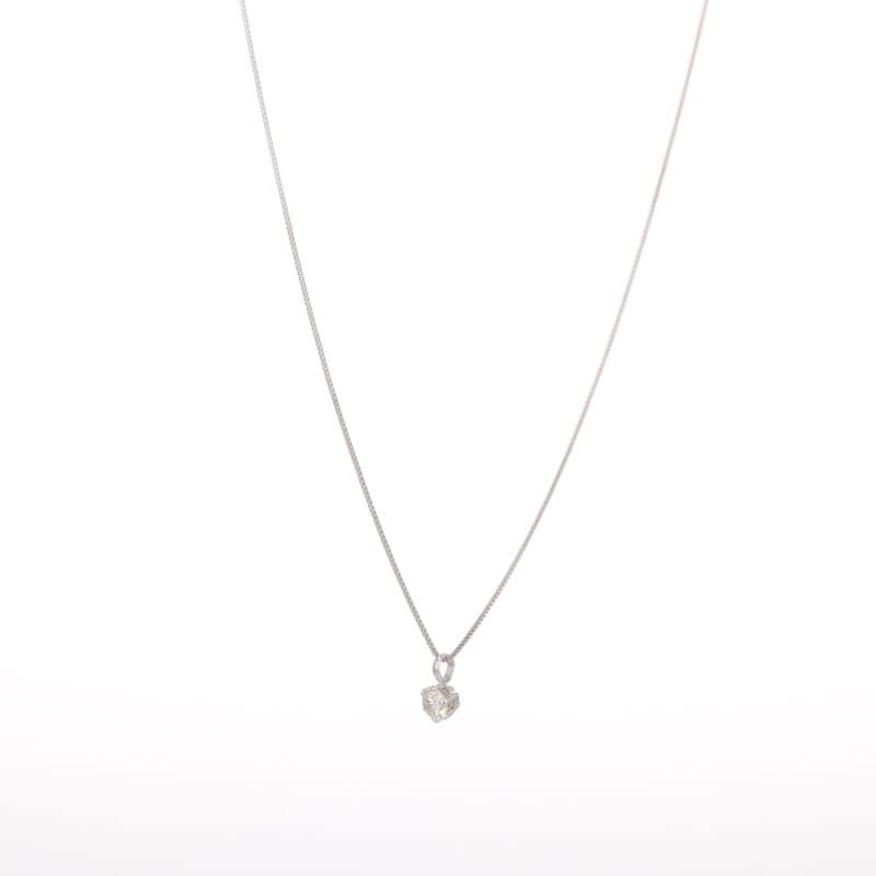 【 シンプルダイヤモンド 】 K18 ホワイトゴールド WG 0.1ct ダイヤモンド ネックレス