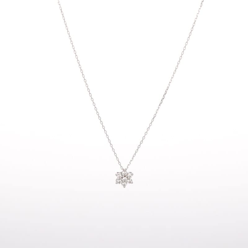 【 ジュエリー 】 K18 ホワイトゴールド WG 0.1ct ダイヤモンド ネックレス