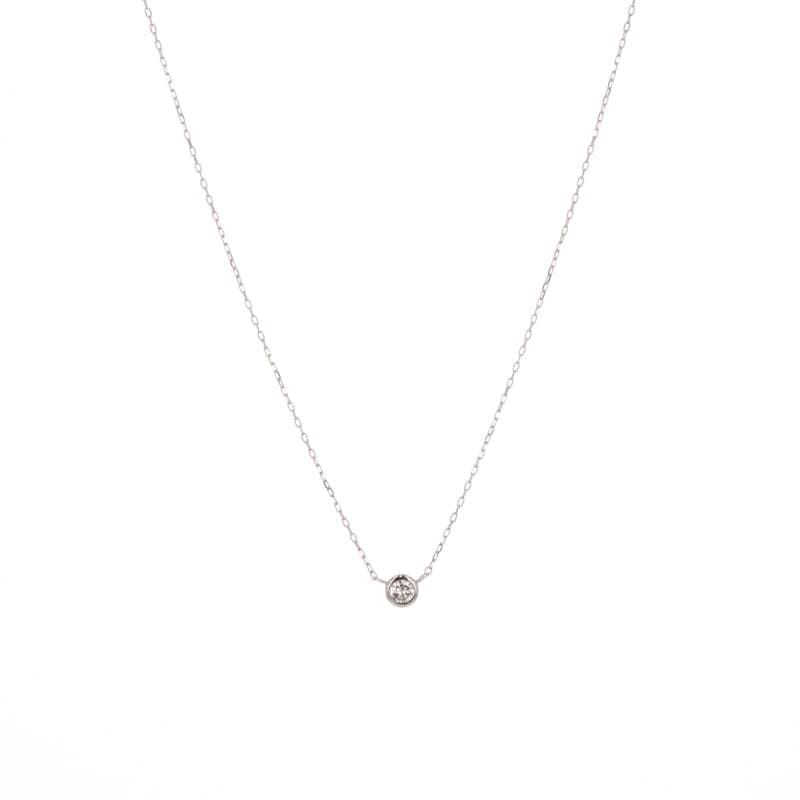 【 誕生石ネックレス 4月 】 K10 ホワイトゴールド WG ダイヤモンド ネックレス
