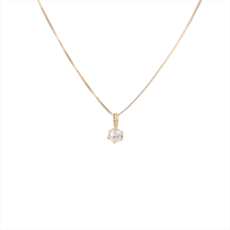 【 シンプルダイヤモンド 】 K18 イエローゴールド YG 0.1ct ダイヤモンド ネックレス