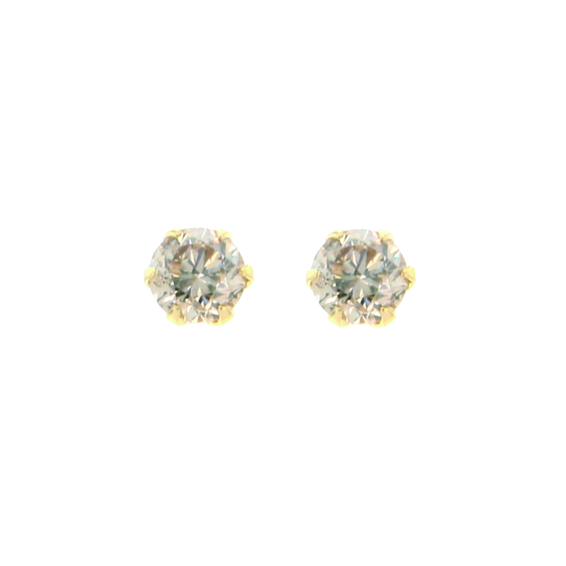 【 シンプルダイヤモンド 】 K18 イエローゴールド YG 0.5ct ダイヤモンド ピアス