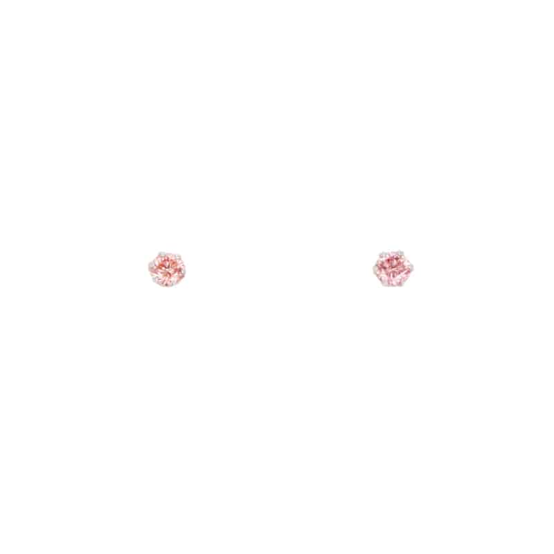 【 ラボグロウン ダイヤモンド 】 プラチナ PT 0.1ct ピンク ラボグロウンダイヤモンド LGD ピアス