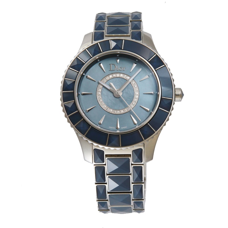 ディオール Dior 腕時計 レディース クリスタル 143117M001 BL/ダイヤ