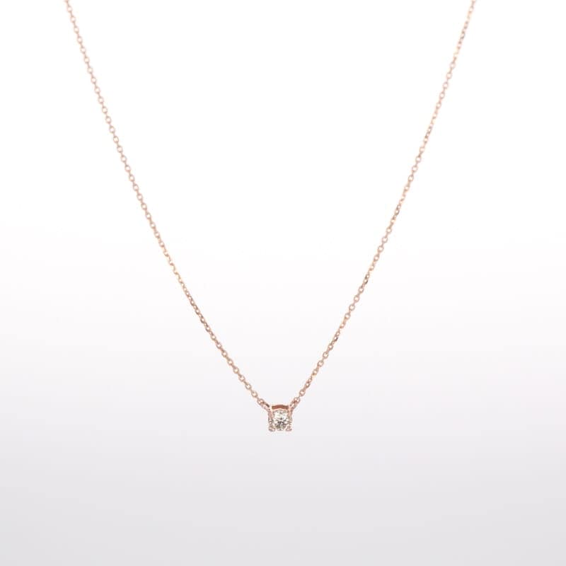 【 シンプルダイヤモンド 】 K10 ピンクゴールド PG 0.1ct ダイヤモンド ネックレス