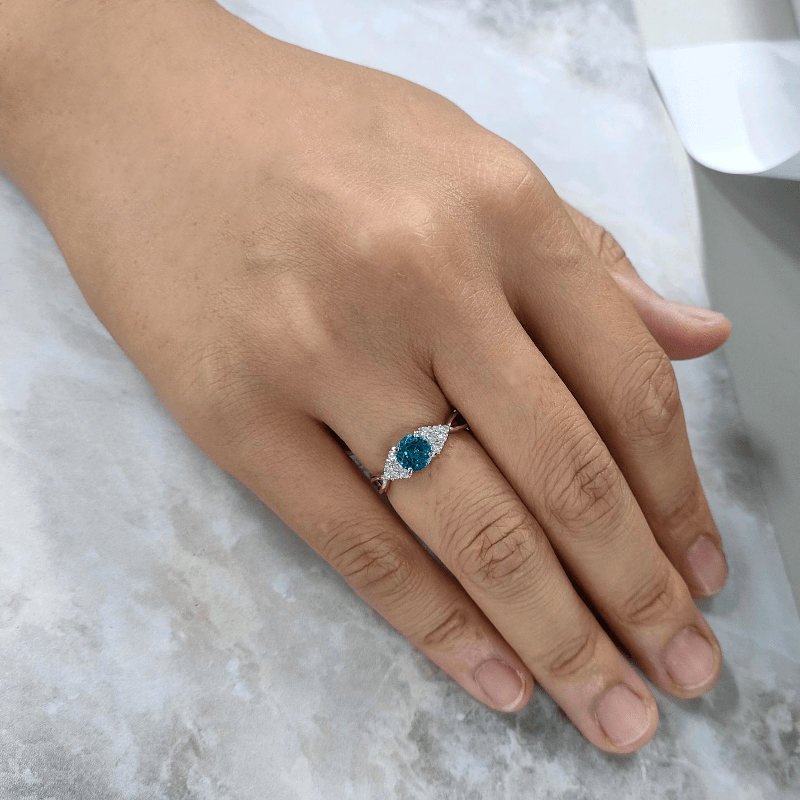 PT ブルージルコン 1.19ct プラチナ リング Blue Zircon Ring